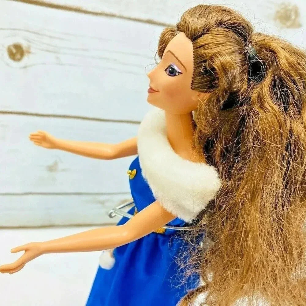 DISNEY MEGARA HERCULES Fashion Barbie Doll Long Brunette Blue Gown 12" Tall Used - Picture 3 of 12